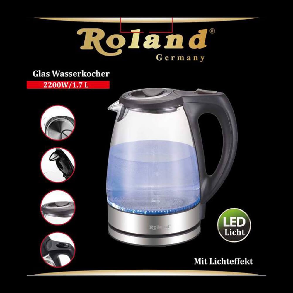 Roland Glas Wasserkocher 1.7 L 2200W (VPE 28x6)